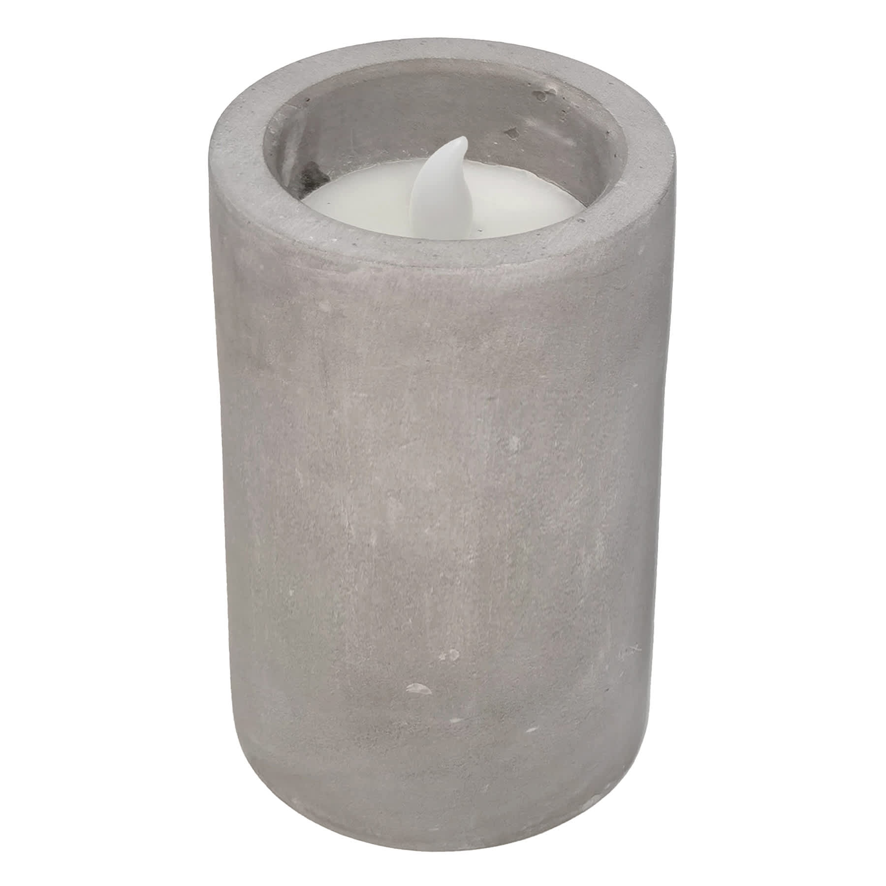 Crosby St Cement Wax LED Pillar Candle, 3x6