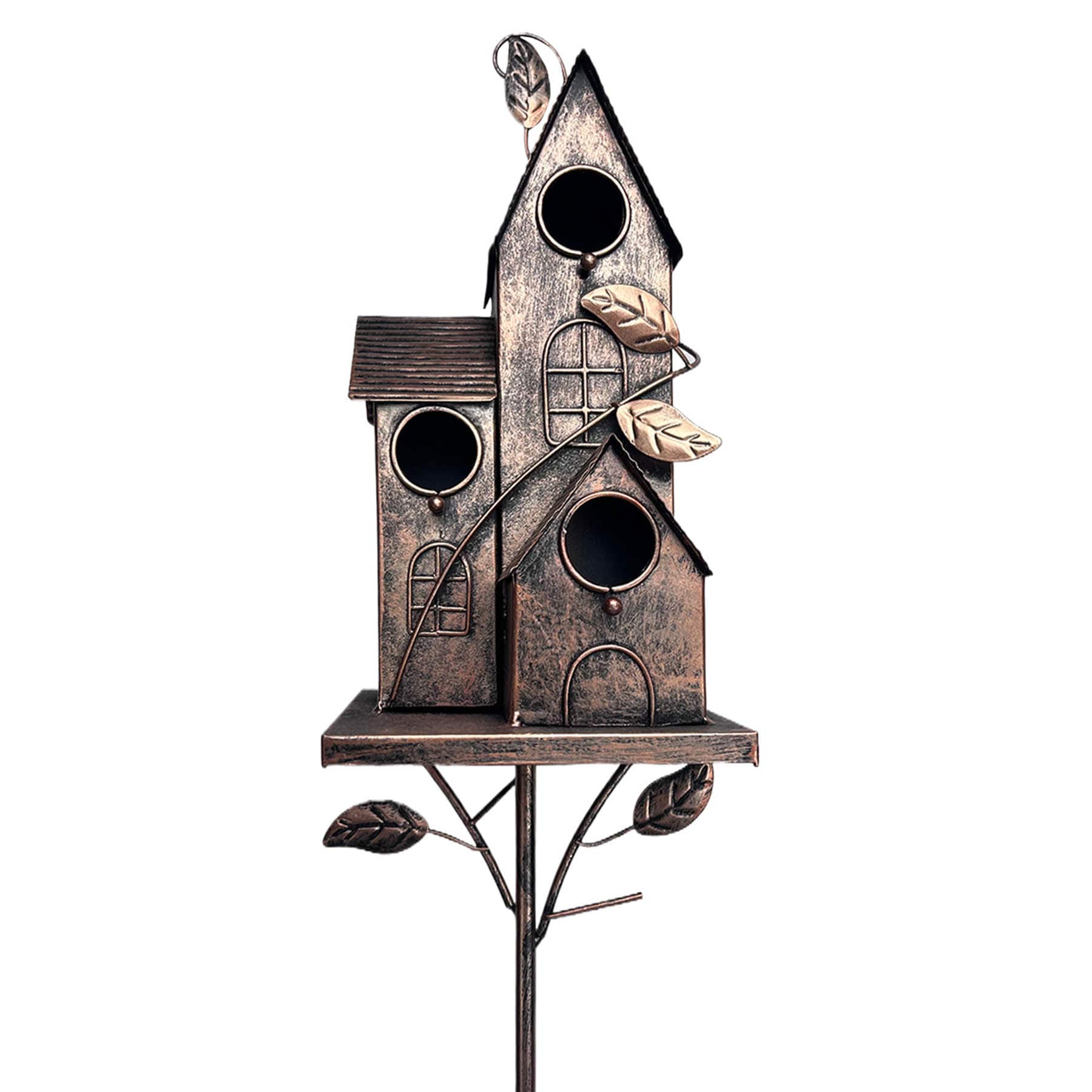 Bronze Birdhouse Yard Stake, 53"