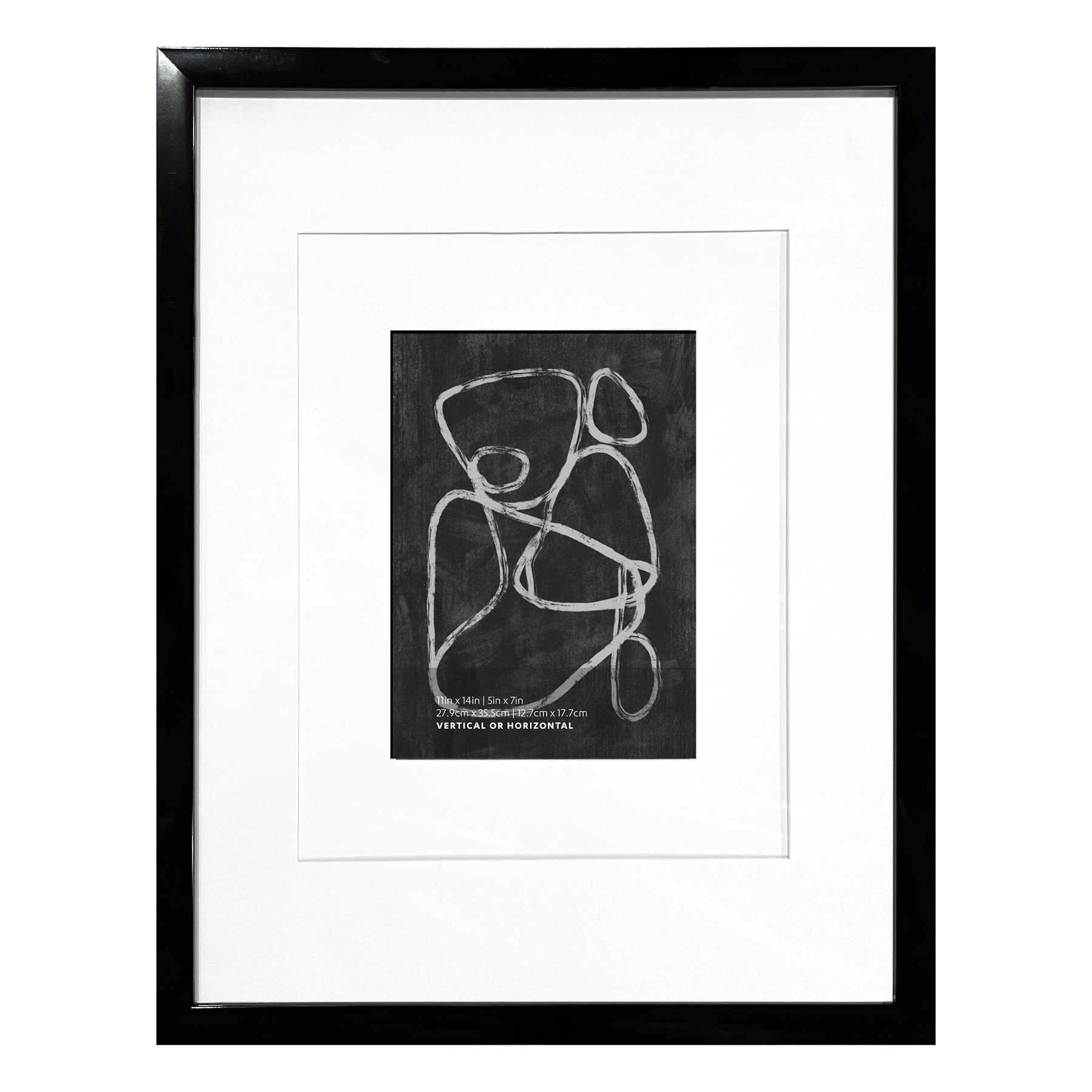 Black Double Mat Wall Frame, 11x14