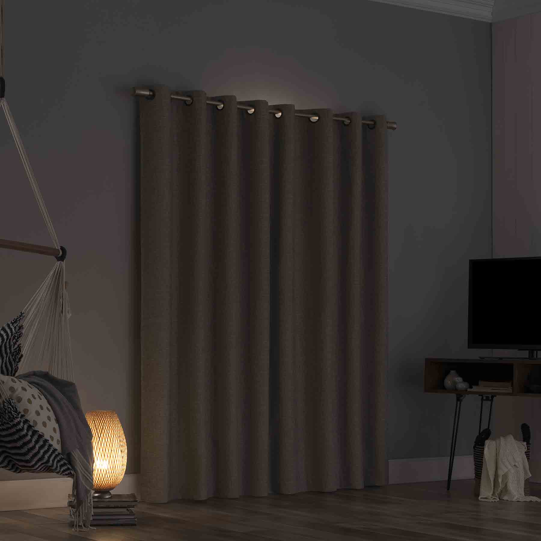 Sun Zero Grey Blackout Grommet Curtain Panel, 84"