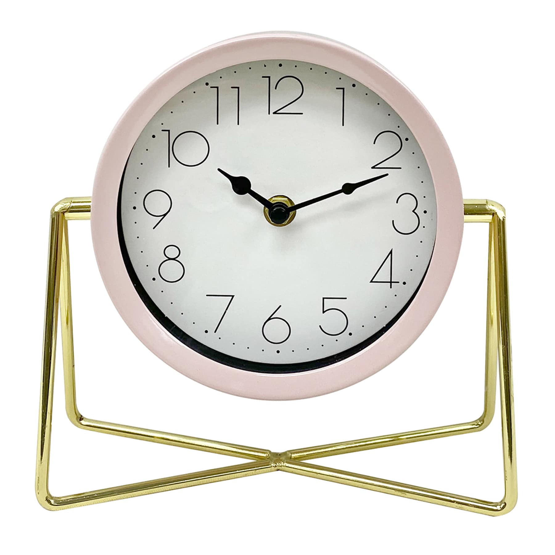 Pink Metal Round Clock, 8x7