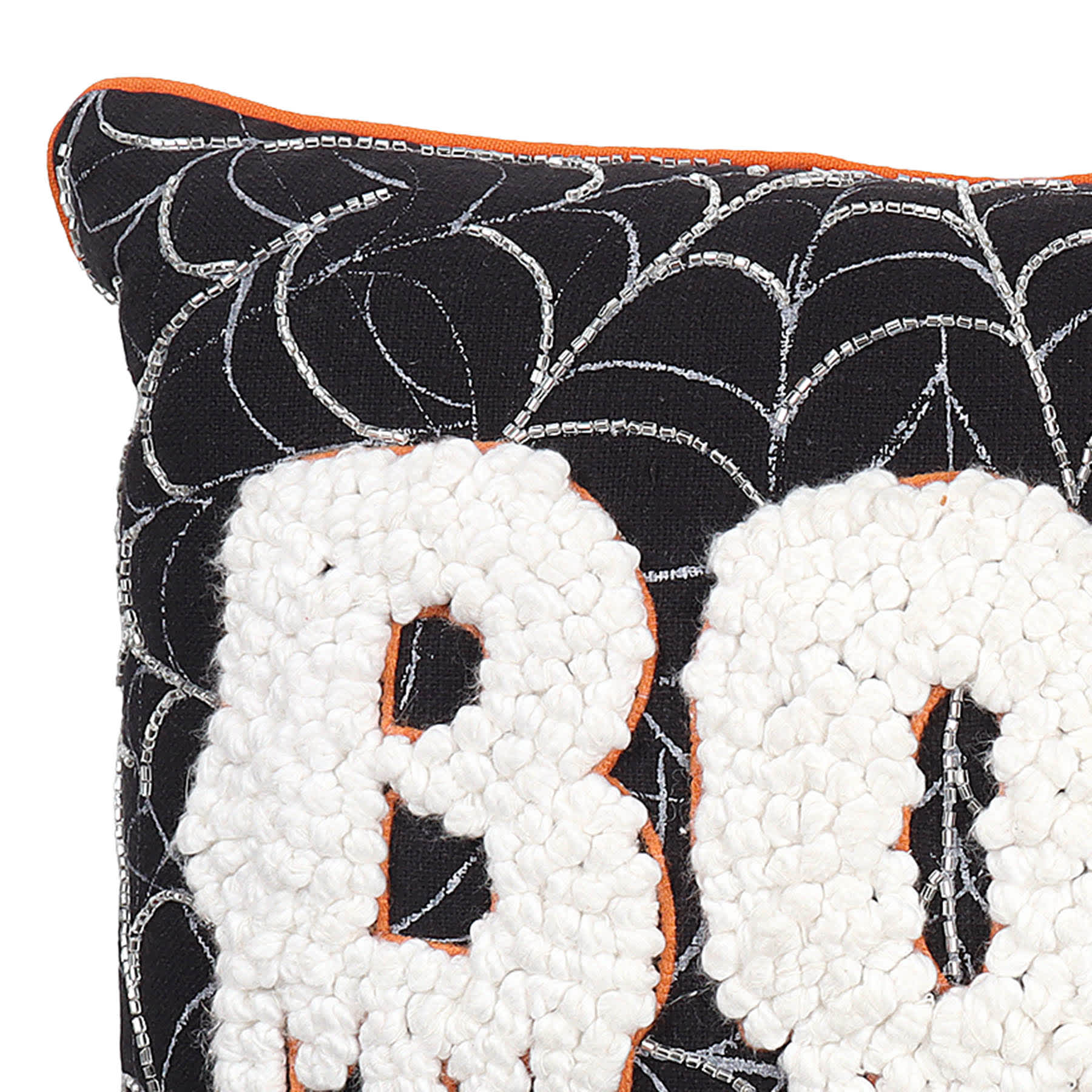 Boo! Loop Embroidered Throw Pillow, 14x20