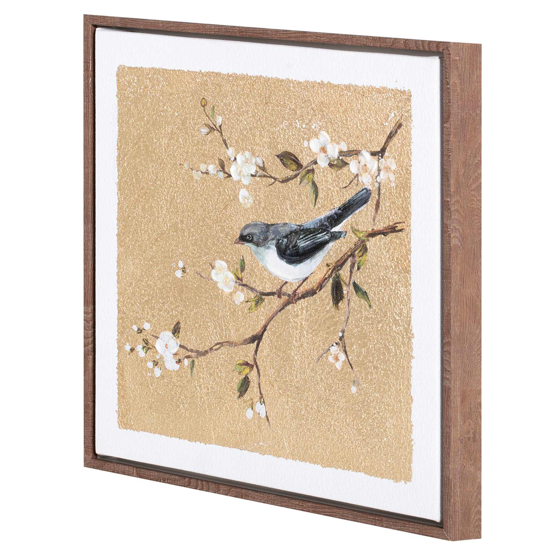 Providence Framed Gold Bird Canvas Wall Art, 12"