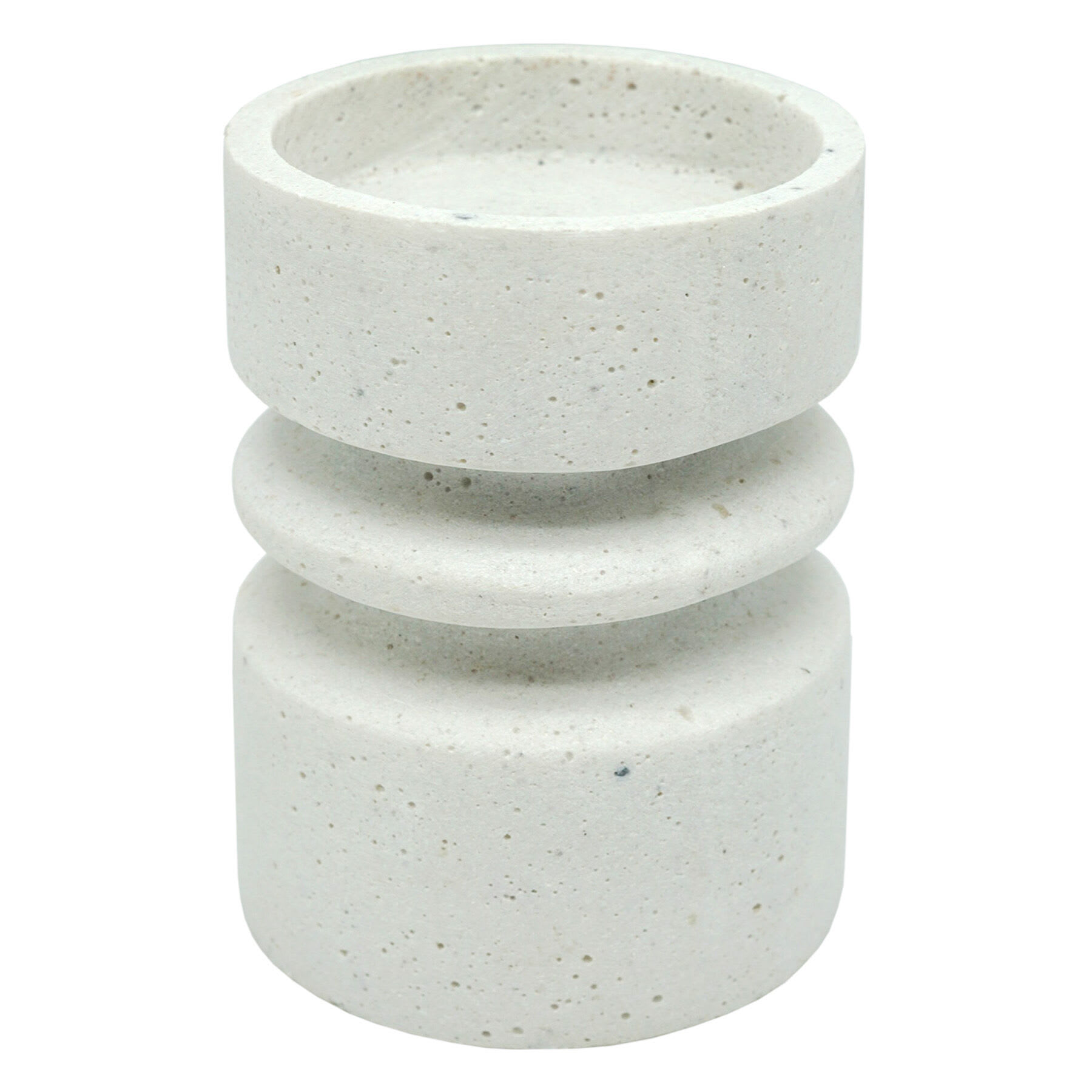 Crosby St. White Cement-Look Candle Holder, 5"
