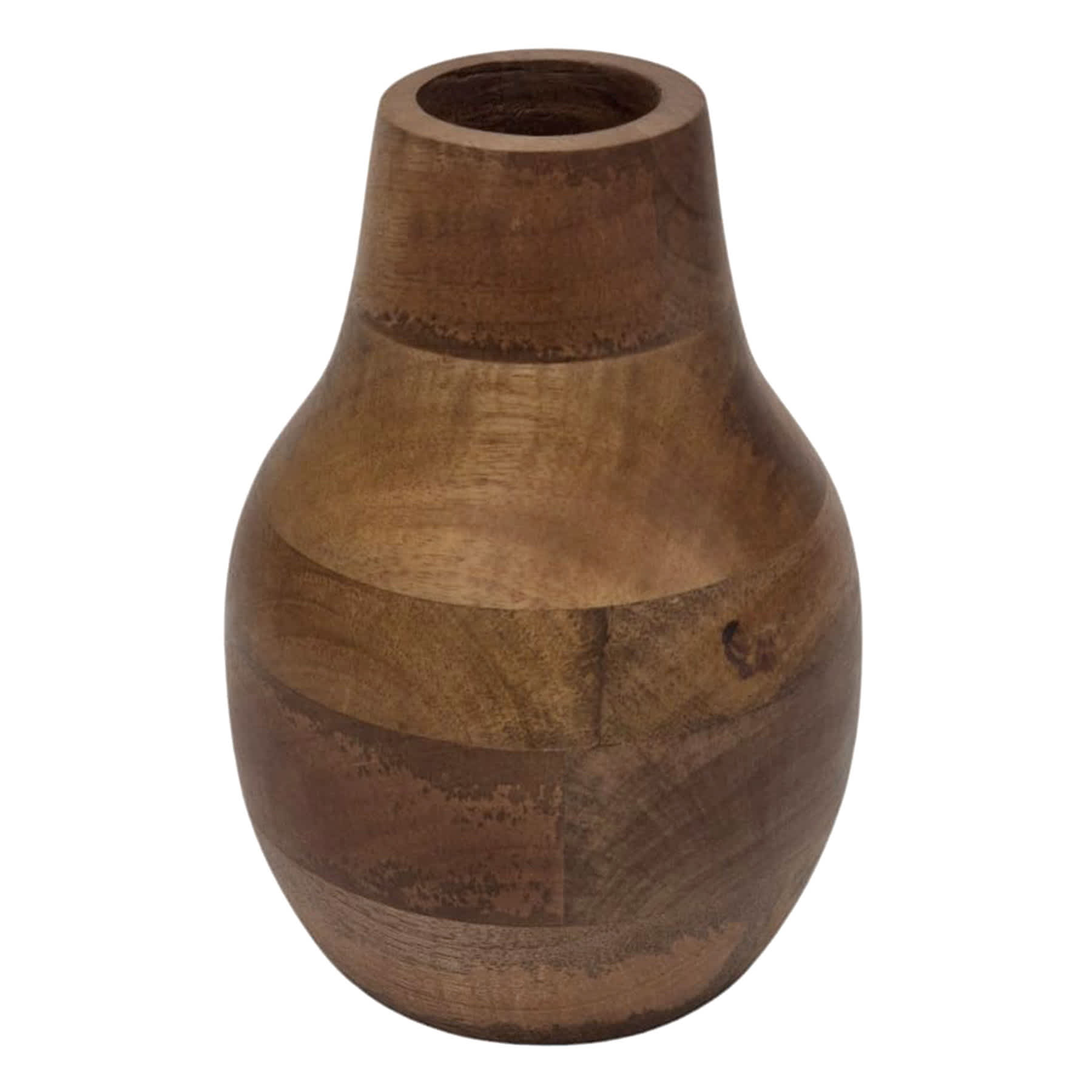 Mango Wood Flower Vase, 7"