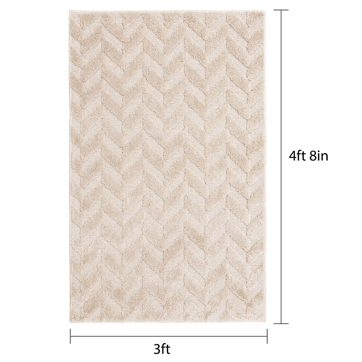Waterford Ivory Chevron Washable Accent Rug, 36x56