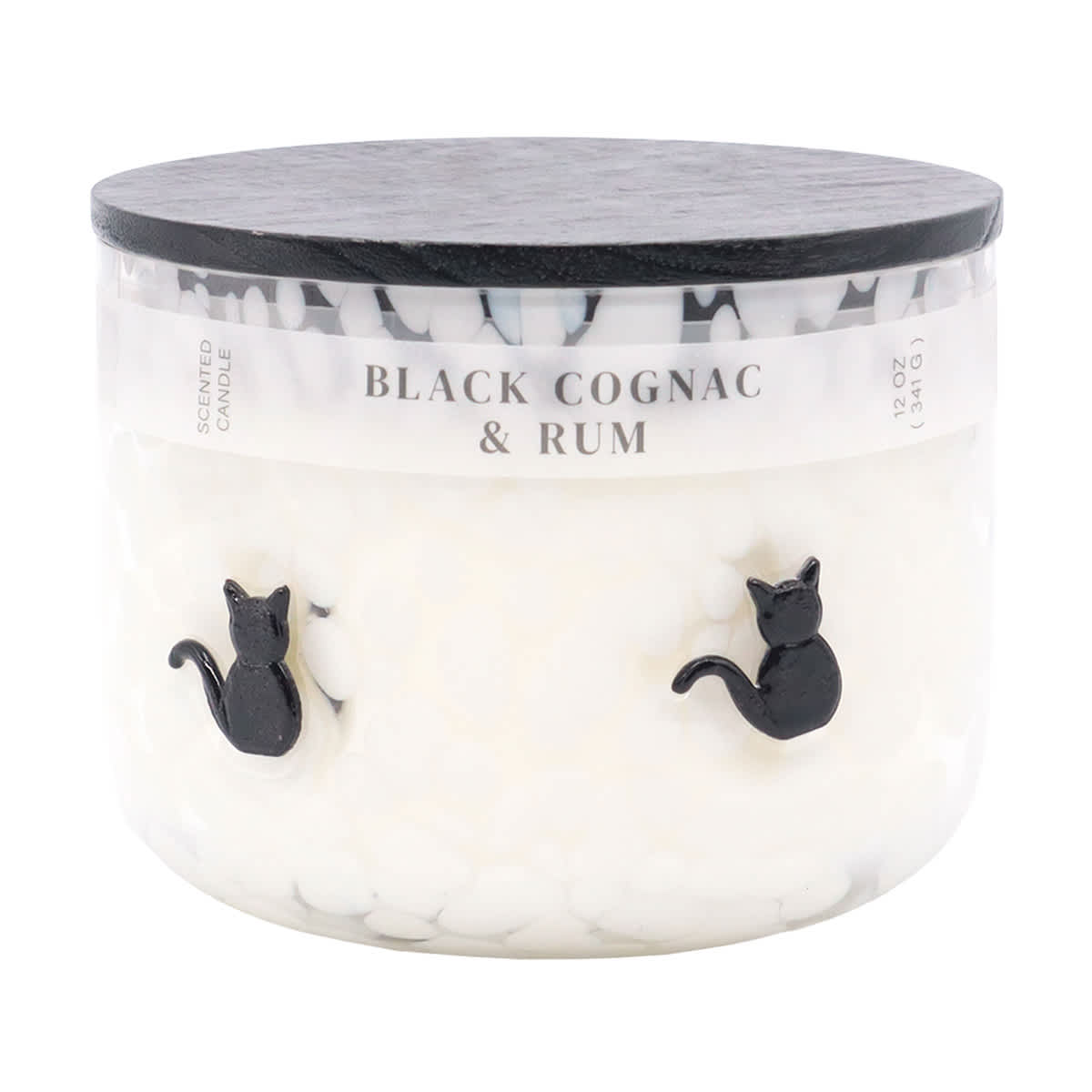 Black Cognac & Rum Scented Black Cat Icon Jar Candle, 12oz