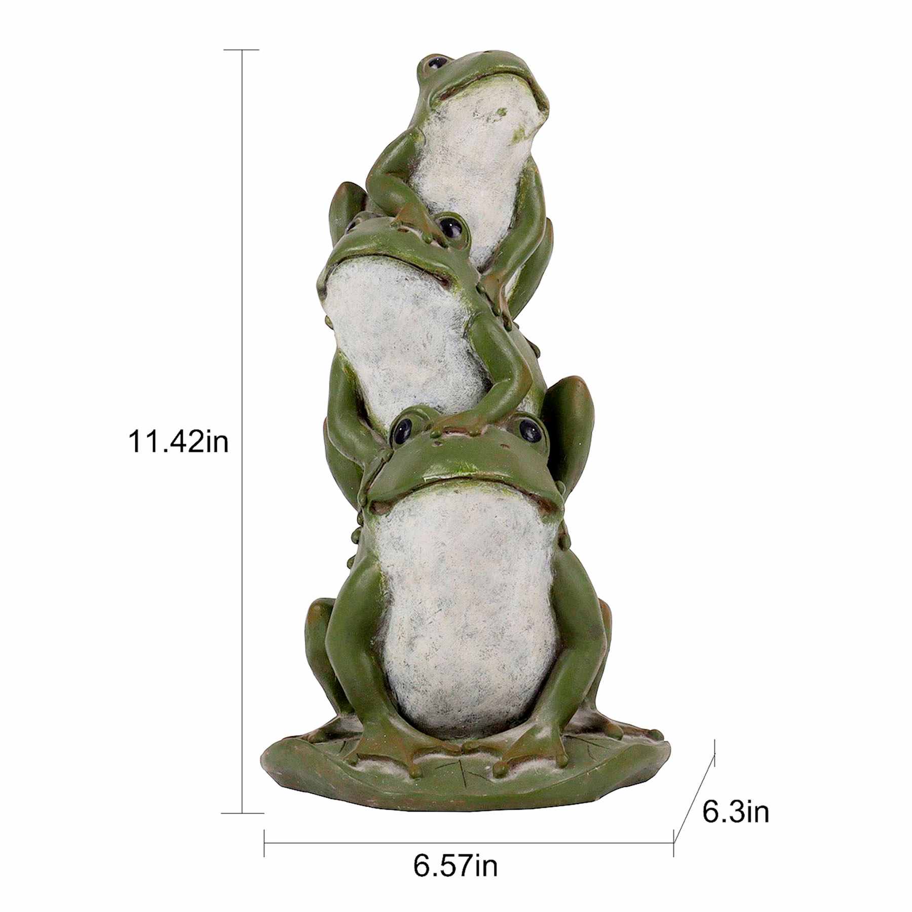 Honeybloom Stacked Frogs Outdoor Garden Statue, 11"