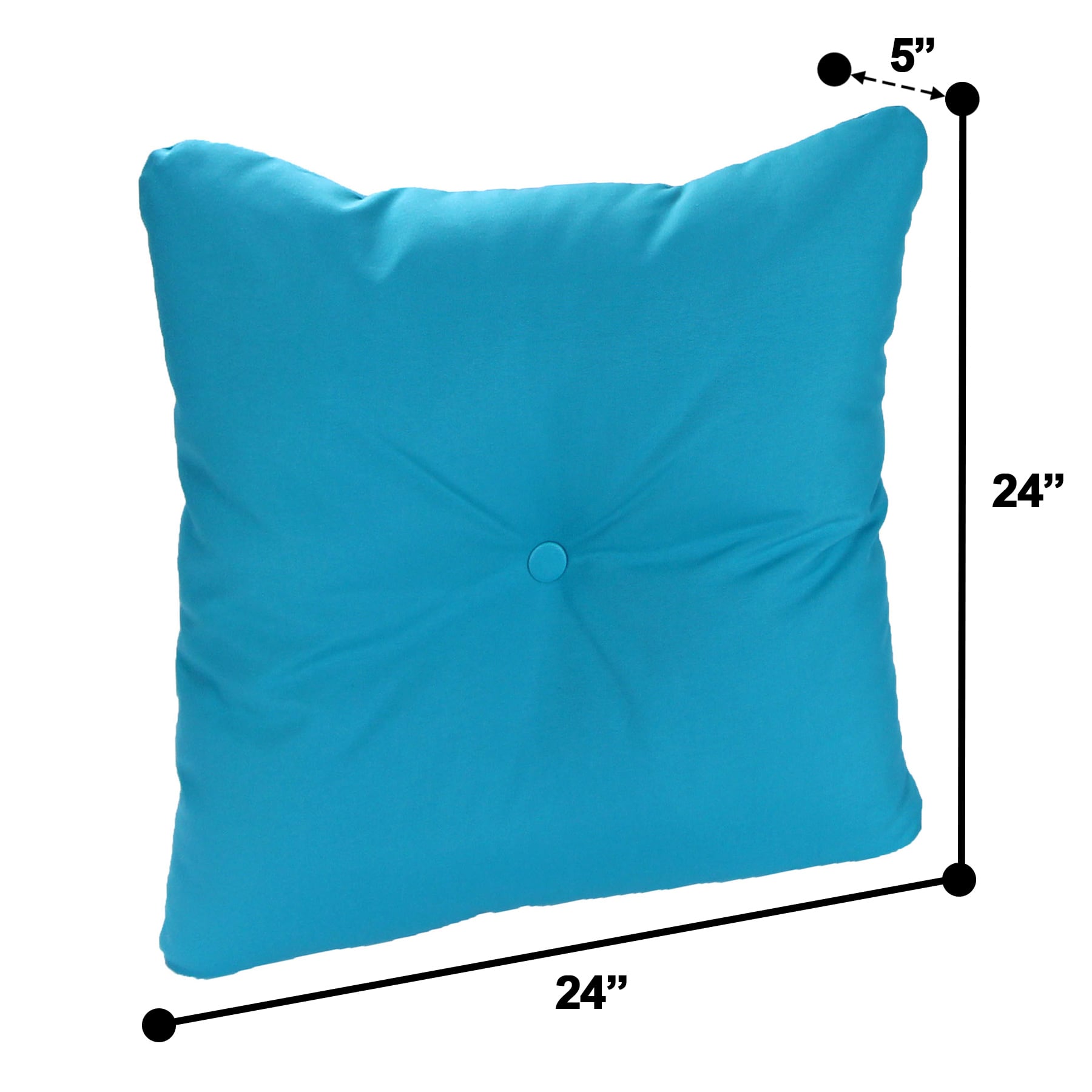 Turquoise Canvas Outdoor Tufted Back Cushion
