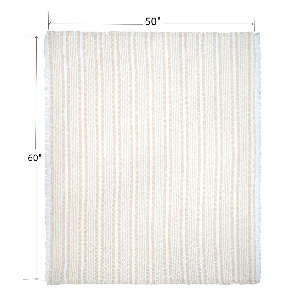 Providence Neutral Stripe Woven Throw Blanket, 50x60