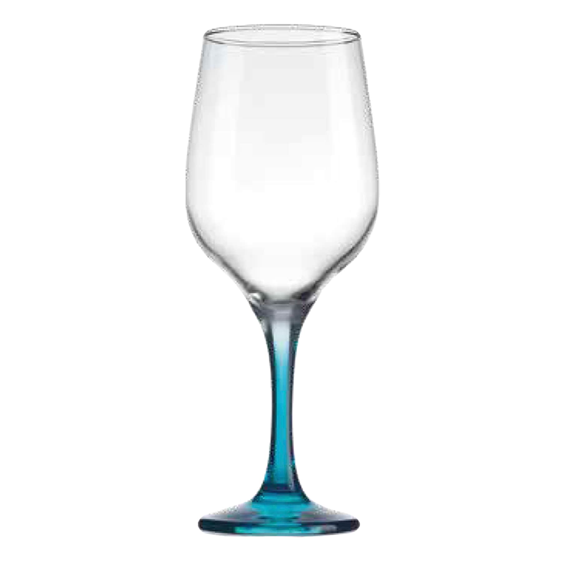 Set of 4 Tri-Color Stemmed Wine Glasses, 15.5oz
