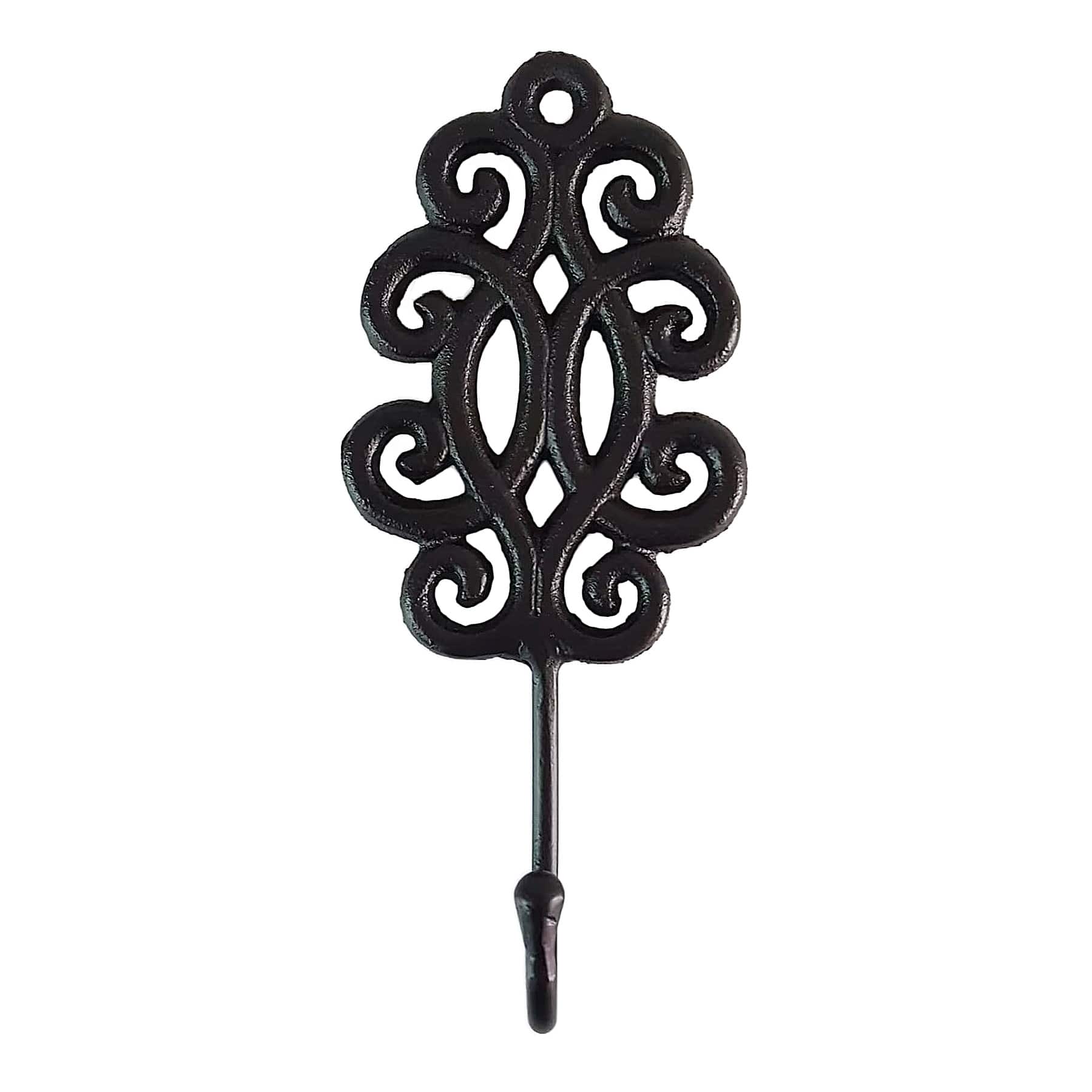 Black Metal Wall Hook, 3x7