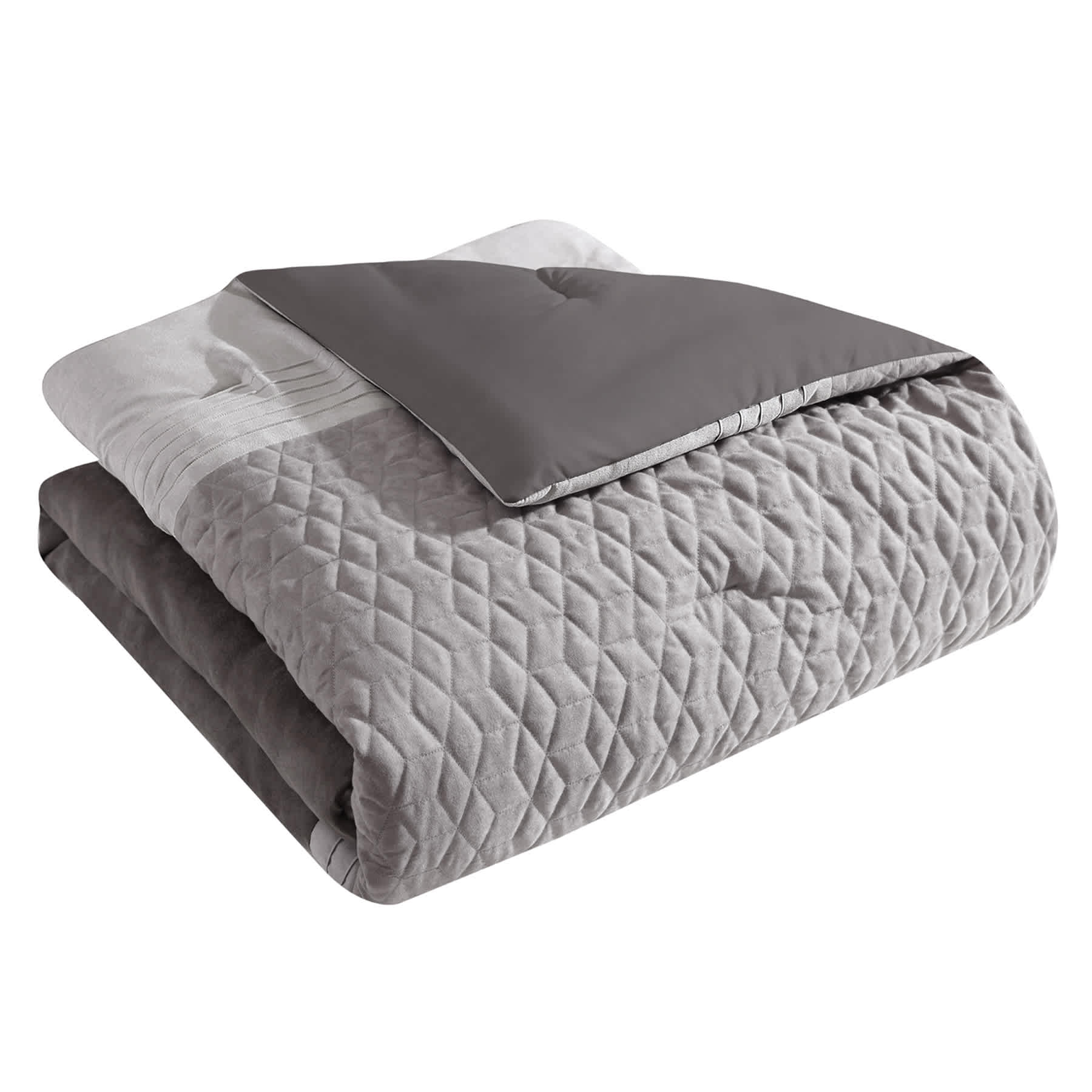 7-Piece Tamona Grey Comforter Set, King