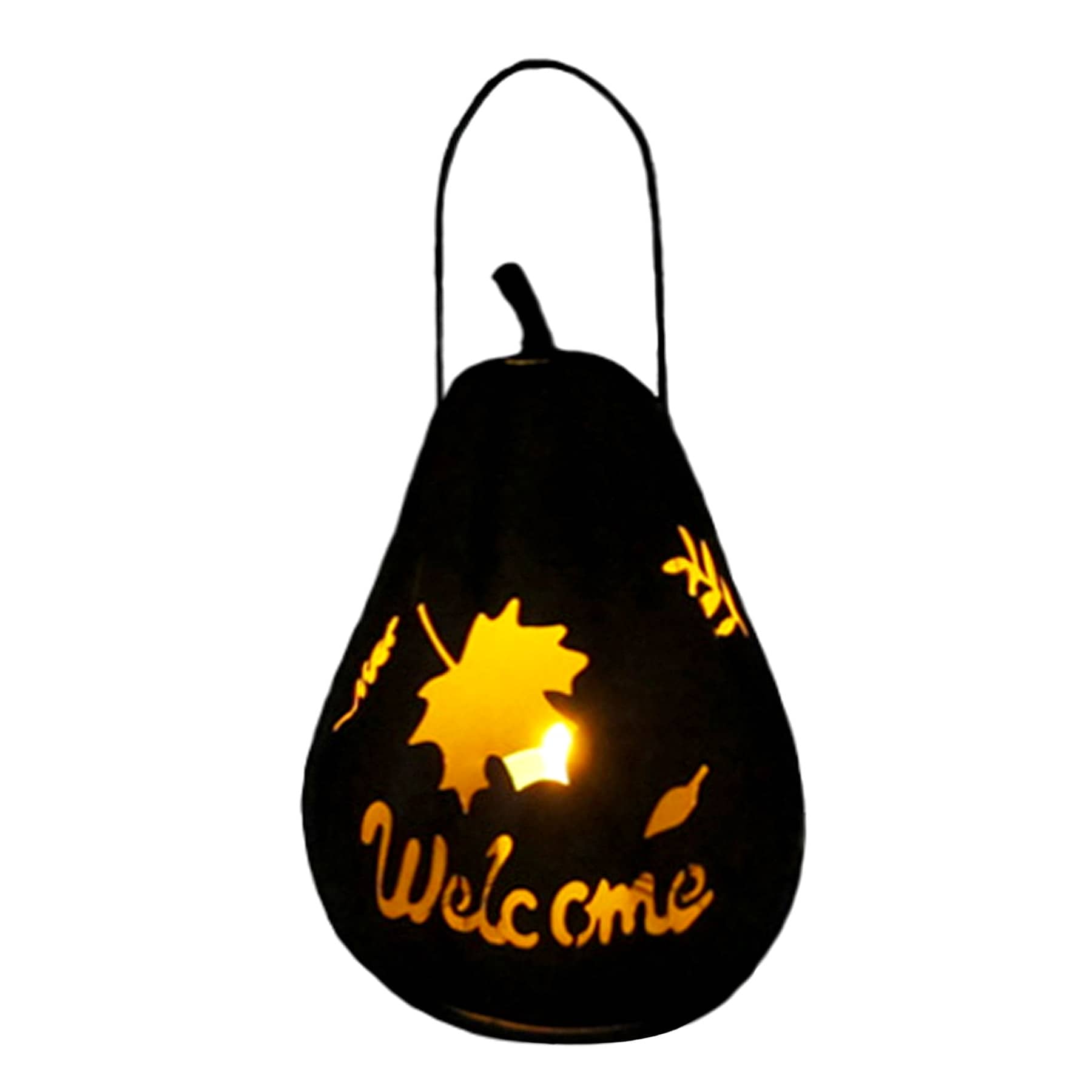 Homespun Harvest Metal Pumpkin LED Lantern, 12"