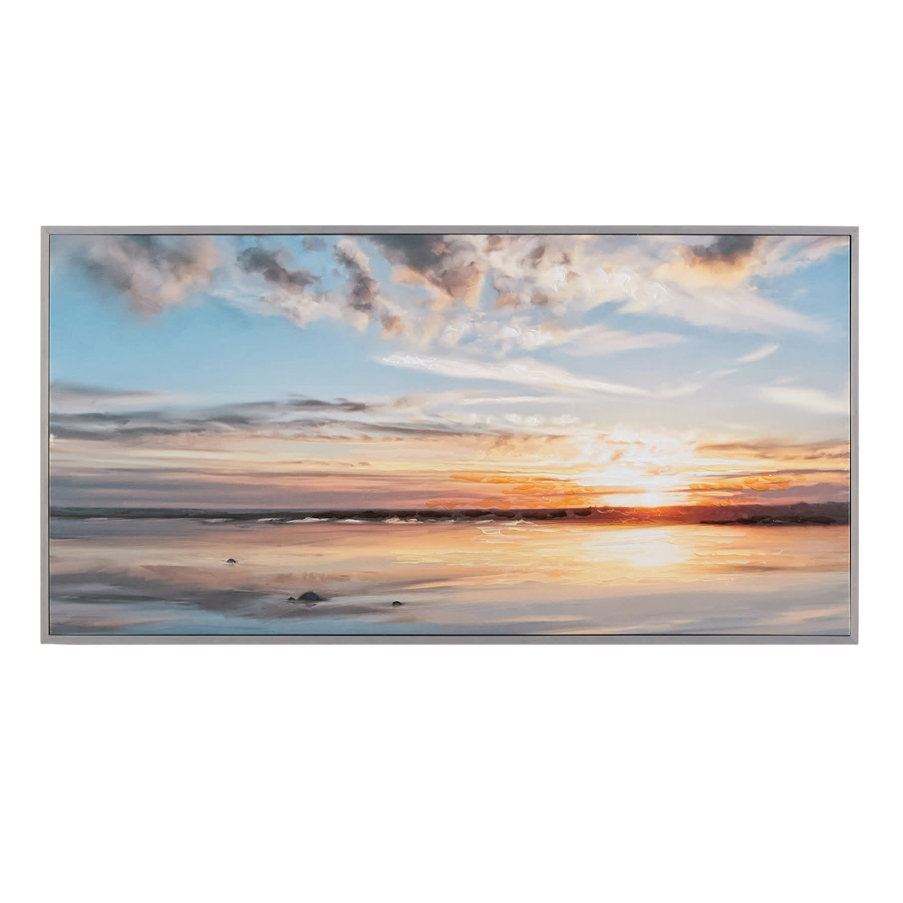 Morning Light Panel Framed Embellished Canvas Wall Art, 24x48