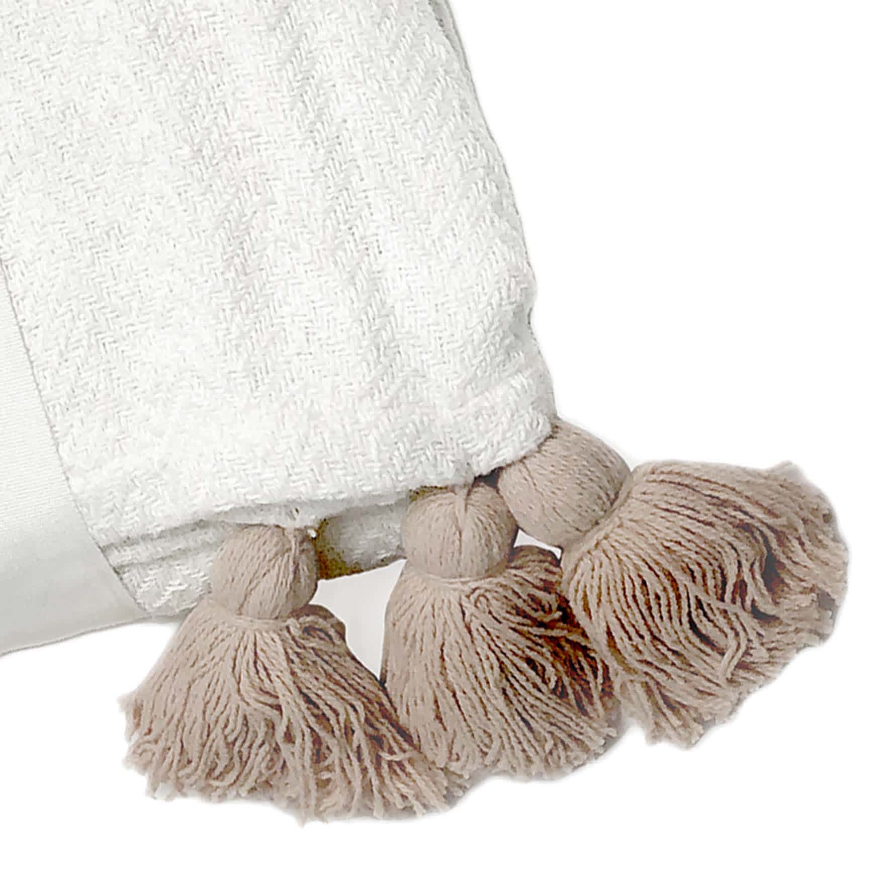 Tracey Boyd Solid White Woven Throw Blanket, 50x60