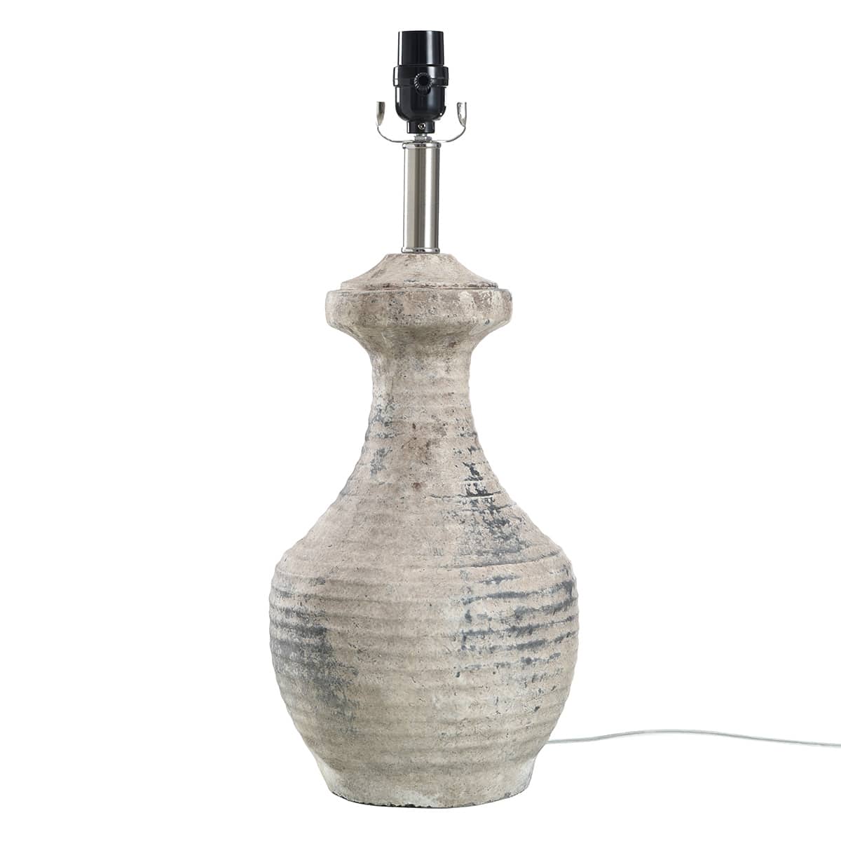 Found & Fable Distressed Gray Concrete Medium Table Lamp Base, 21"