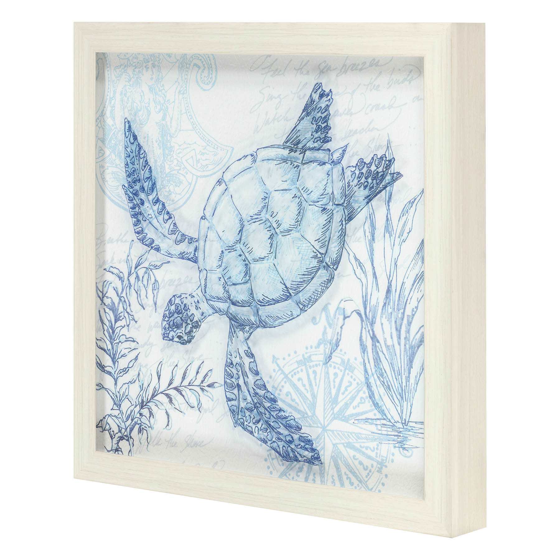 Framed Sea Turtle Wall Art, 12"