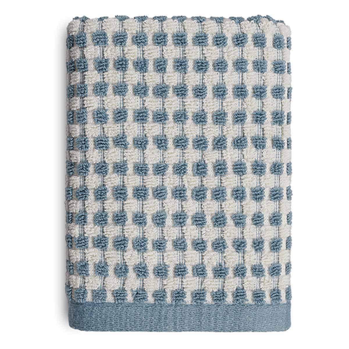 Honeybloom Plush Performance Blue Popcorn Cotton Hand Towel, 16x28