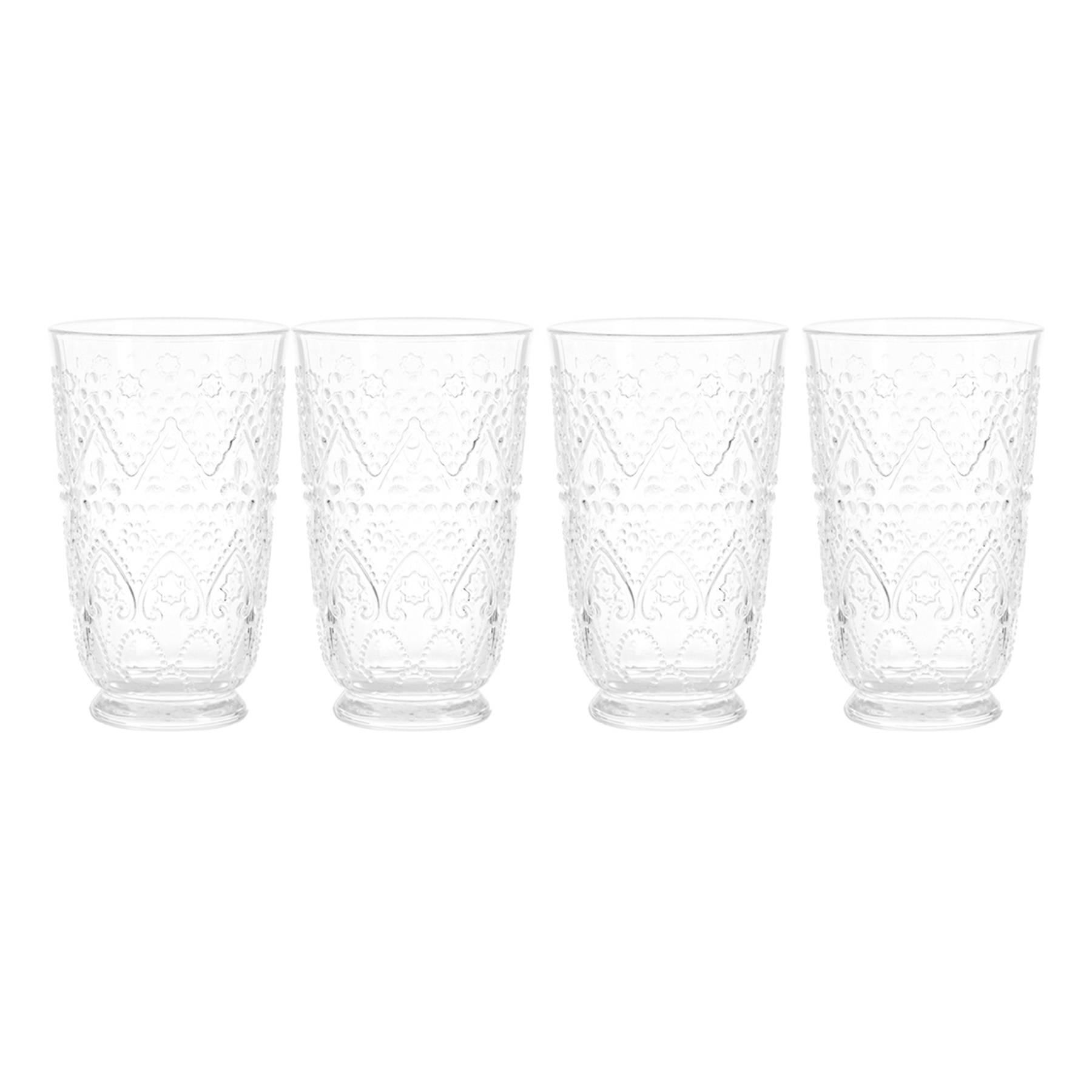 Set of 4 Aria Clear Highball Glasses, 16oz