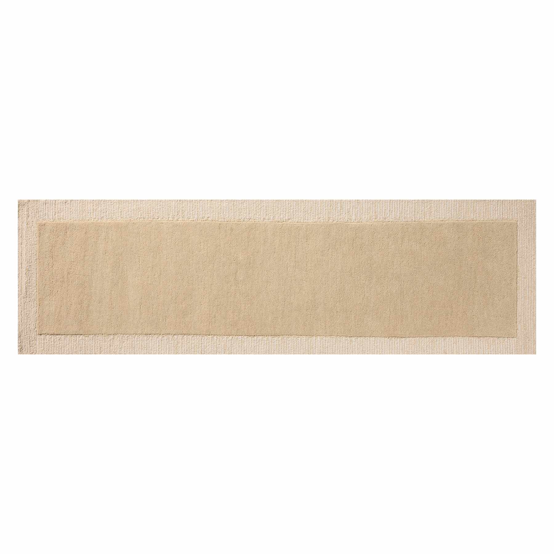 (A530) Linwood Beige Tufted Runner with Border, 2x7