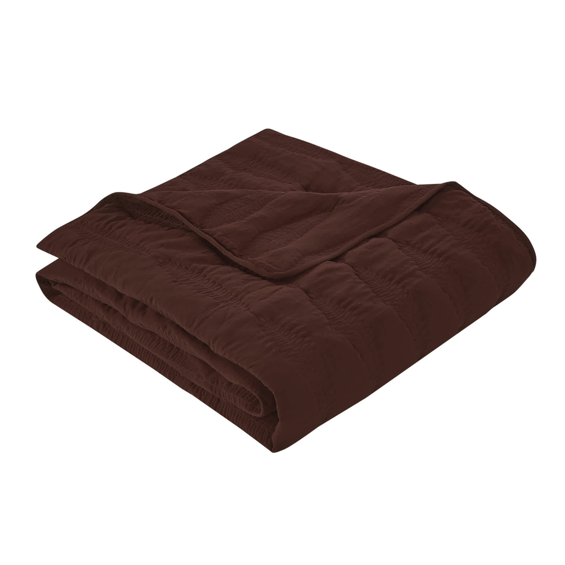 Providence 3-Piece Brown Embroidered Washed Microfiber Quilt Set, Full/Queen