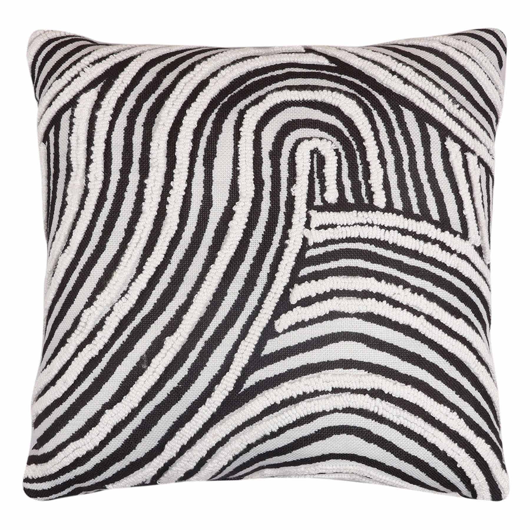 Crosby St. Black & White Waves Woven Outdoor Throw Pillow, 18"
