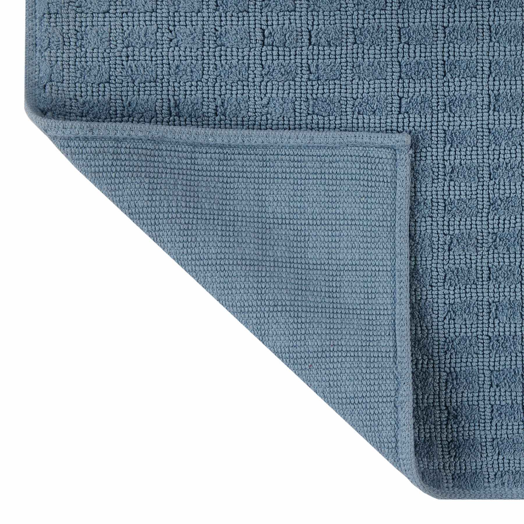 Honeybloom Woven Square Blue Bath Rug, 20x30