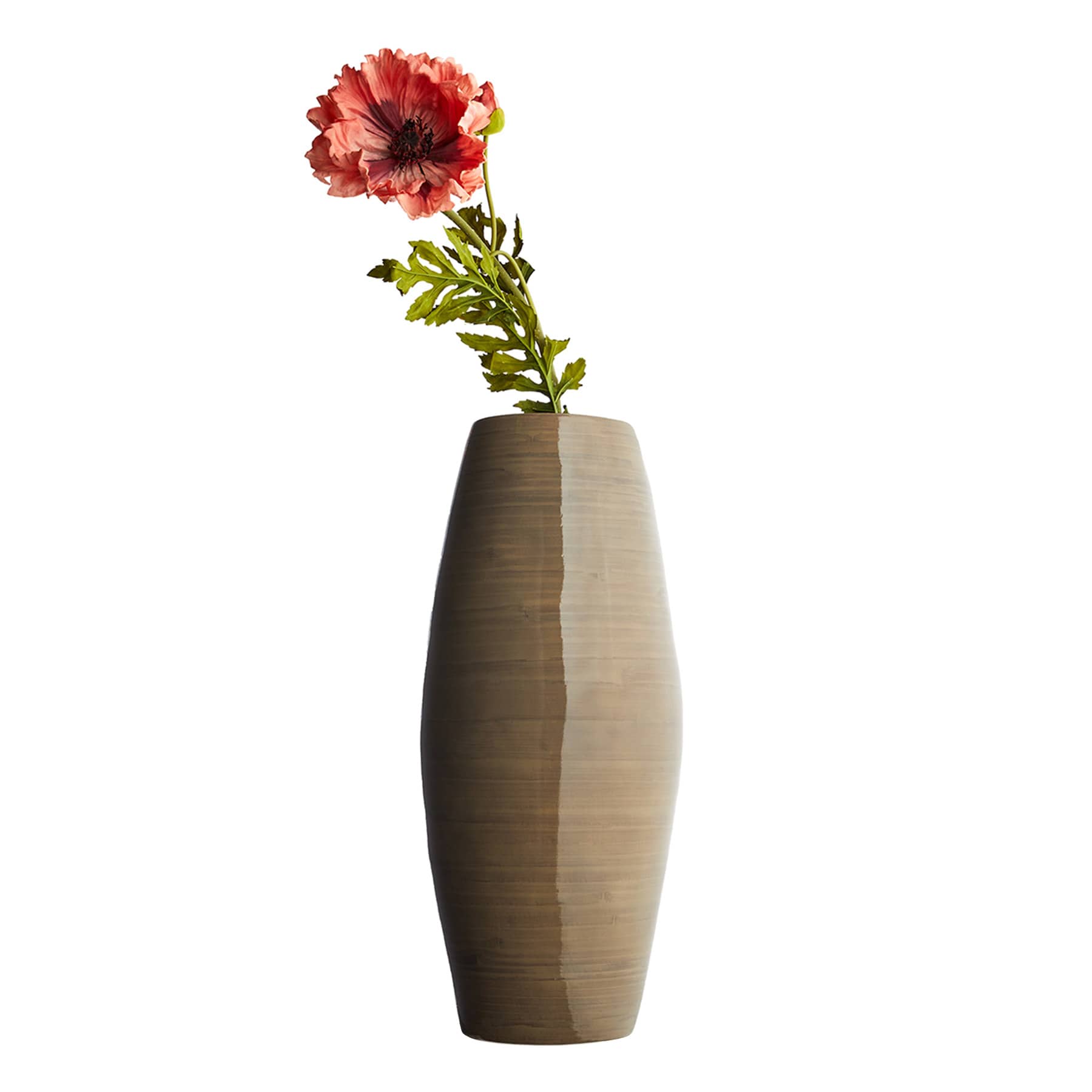 Warm Grey Bamboo Vase, 18"