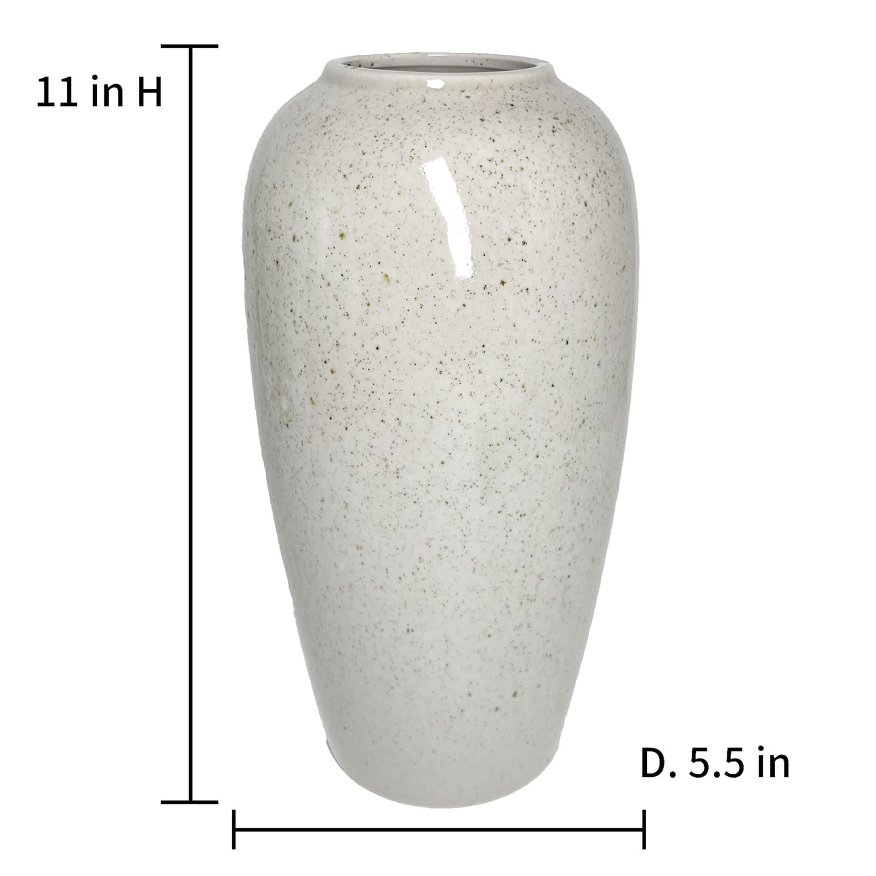Green Ceramic Vase, 11"