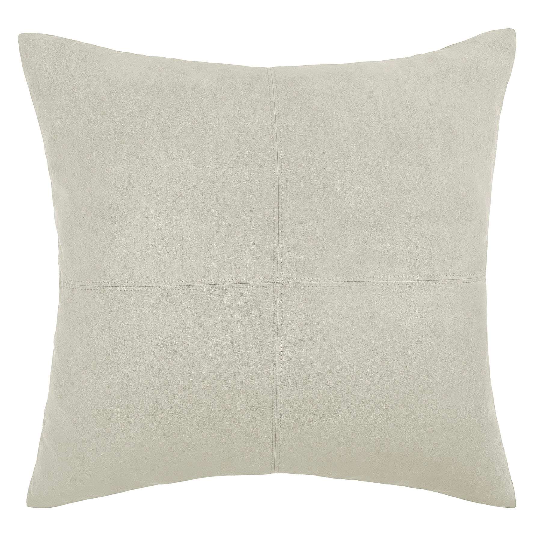 Ivory Faux Suede Throw Pillow, 24"