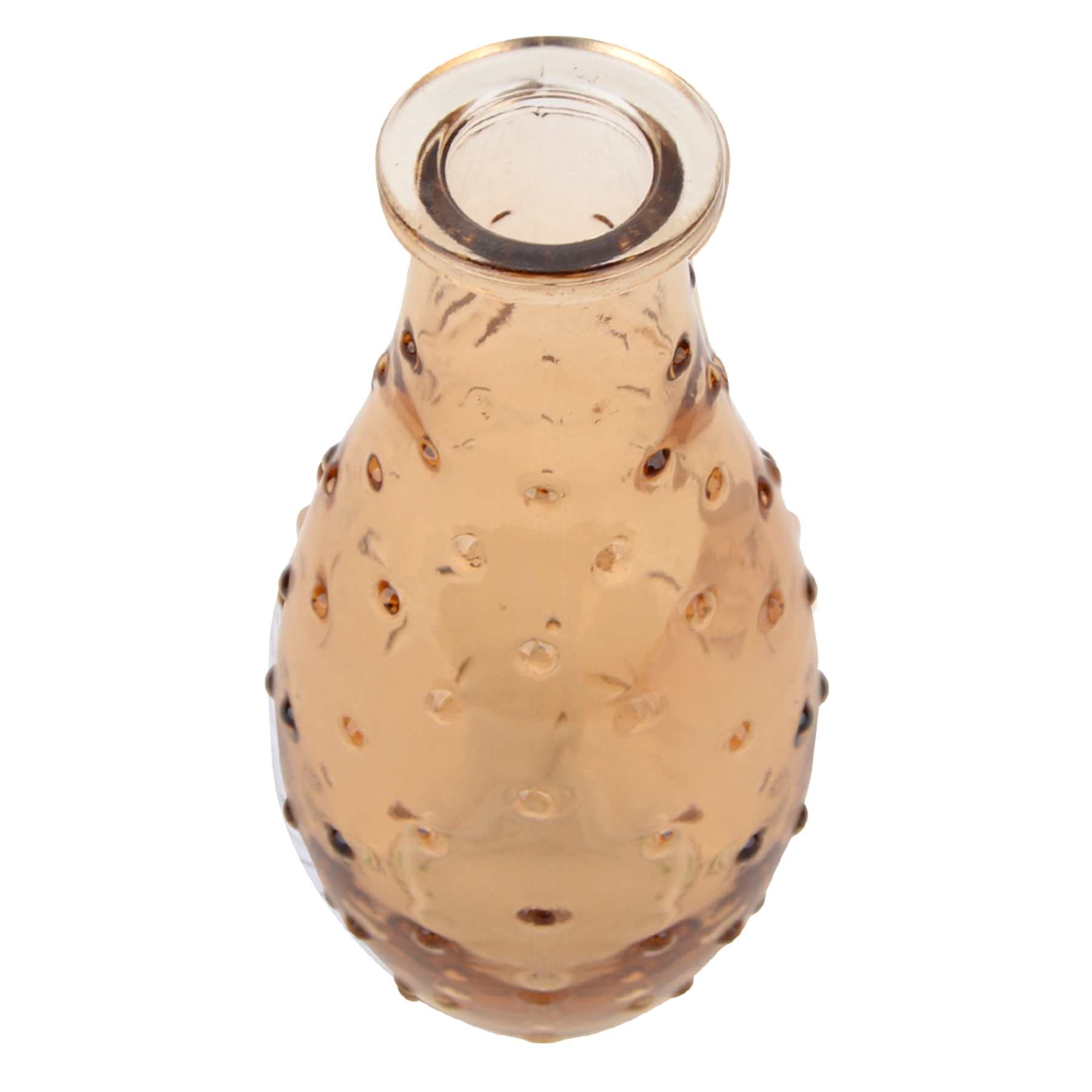 Orange Glass Dot Bud Vase, 5.5"