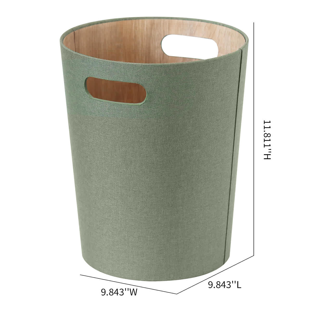 Sage & Wood Round Trash Bin, 12l