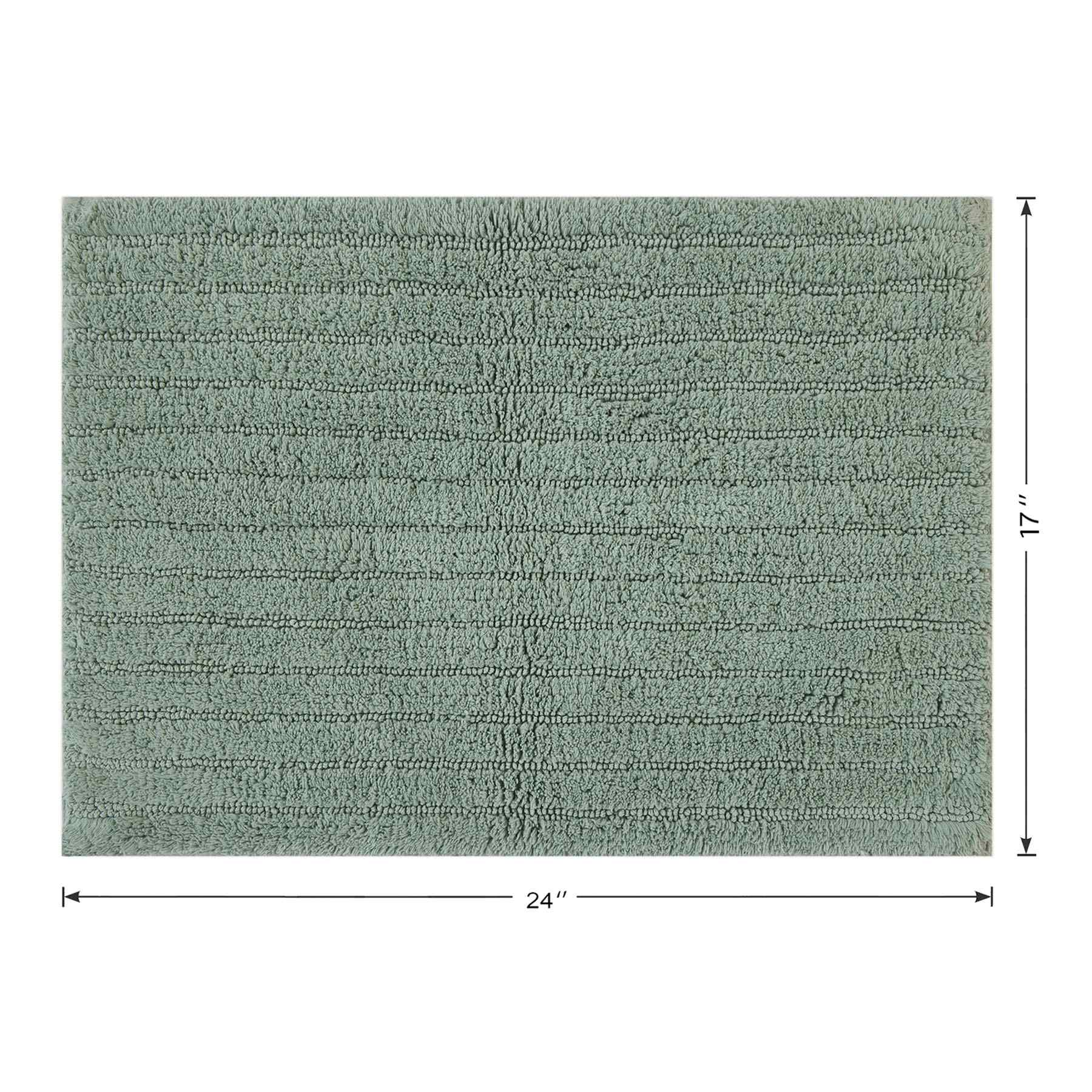 Found & Fable Green Striped High-Low Bath Rug, 17x24