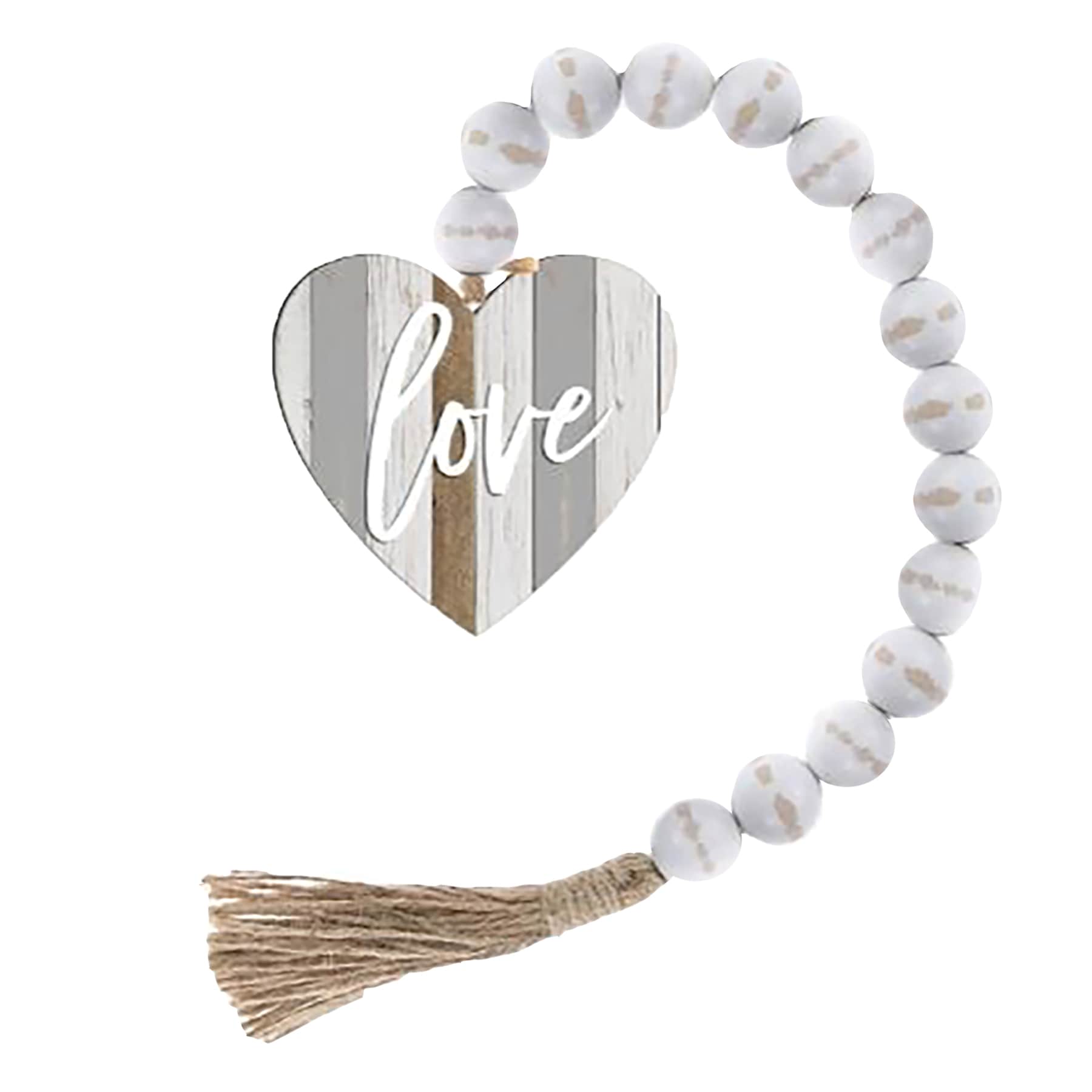 Love Beaded Wood Garland, 21.5"