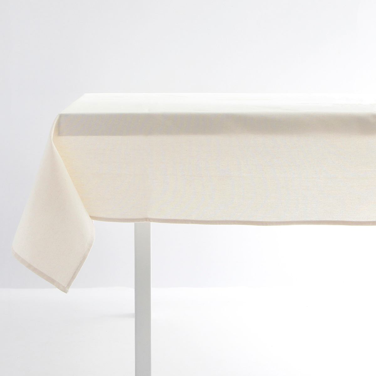 Ivory 100% Cotton Tablecloth, 60x104