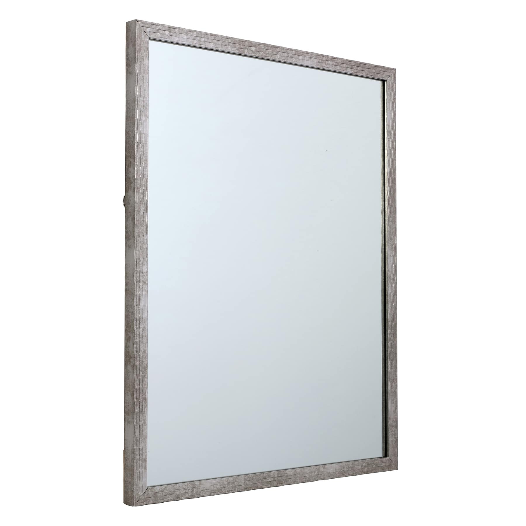 Metallic Woven Textured Framed Rectangle Wall Mirror, 22x28