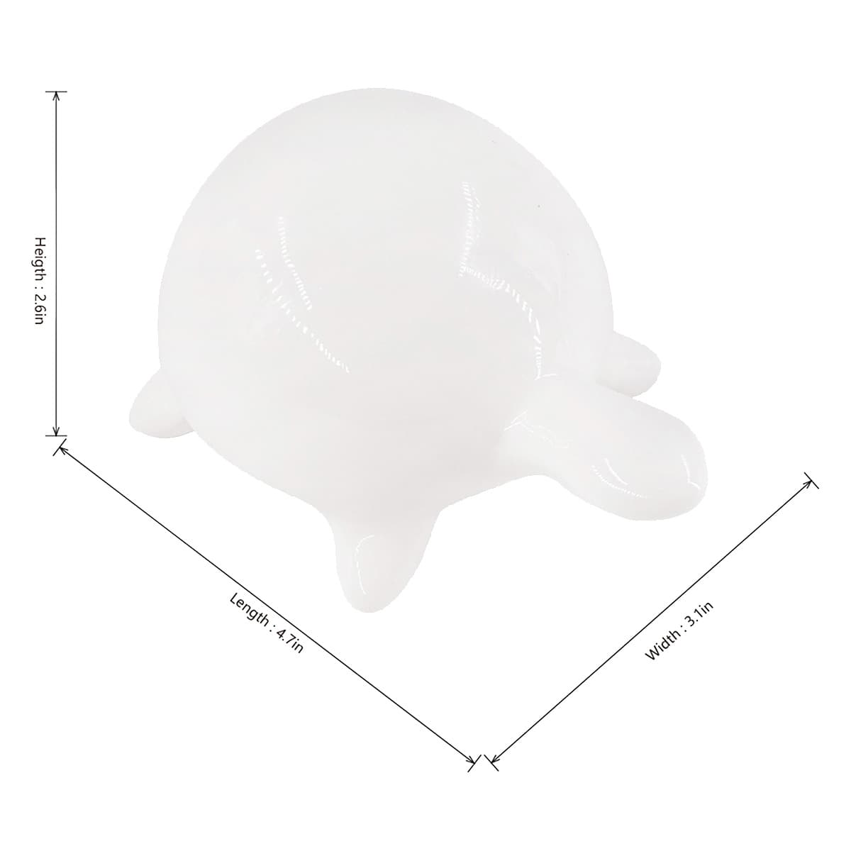 White Ceramic Tortoise, 5"