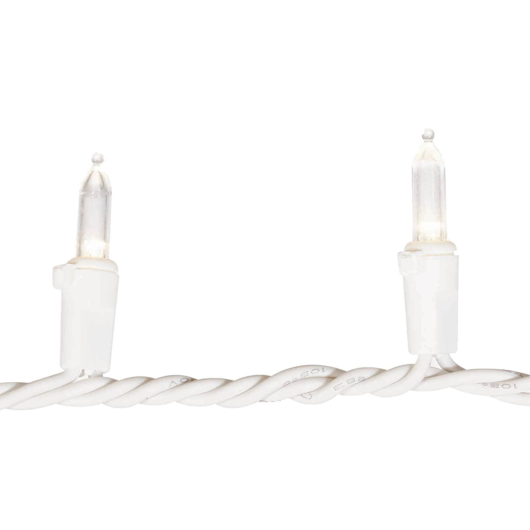 100-Count Warm White LED Mini Lights with White Wire
