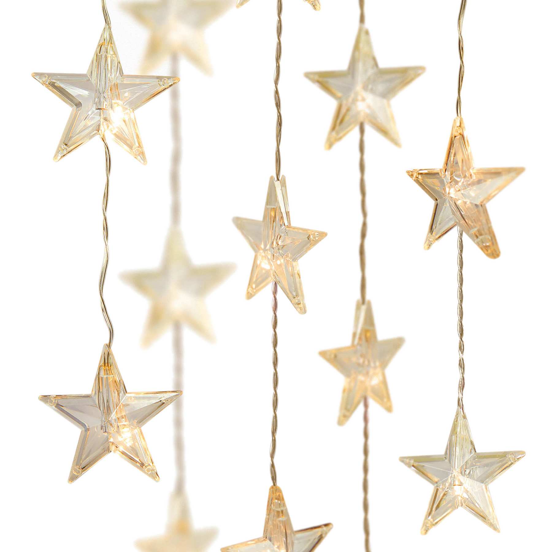 Clear White Star Curtain Lights
