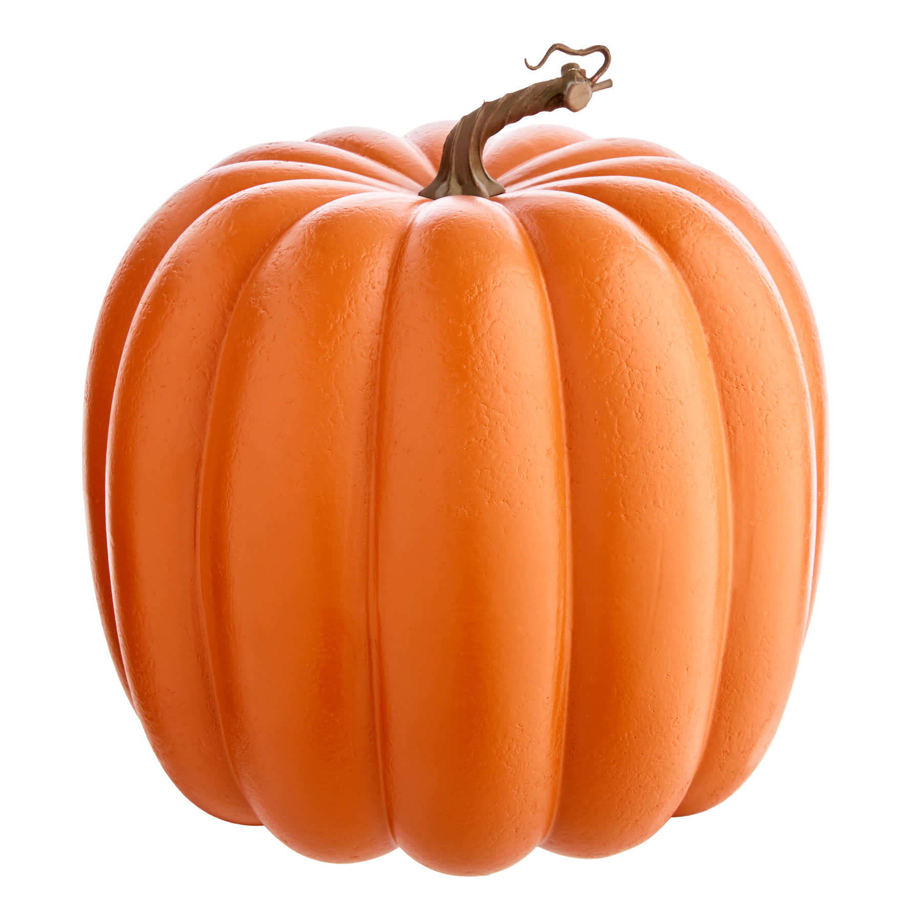 Orange Paper Mache Pumpkin, 9.5"