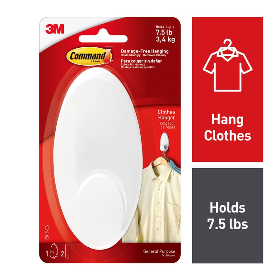 Command? Clothes Hanger, 1-Hanger, 2-Strips/Pack