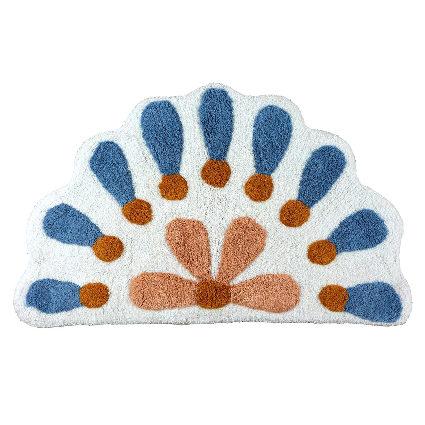 Blue Arch Tufted Bath Rug, 20x30