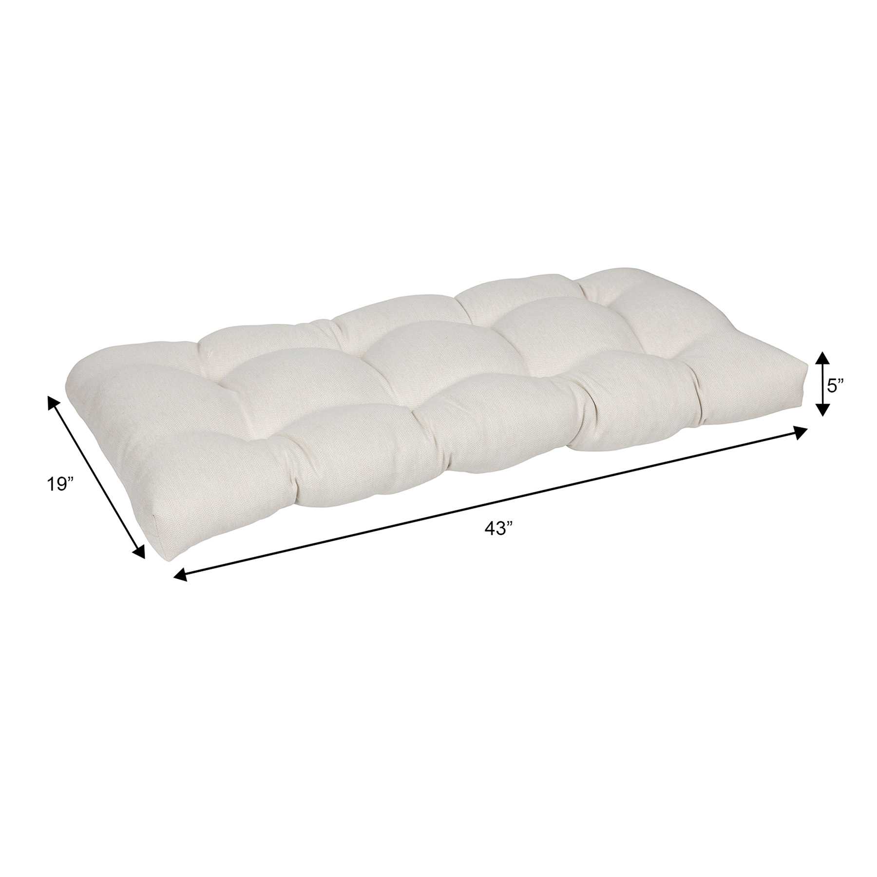 Tristan Heather White Premium Outdoor Wicker Settee Cushion