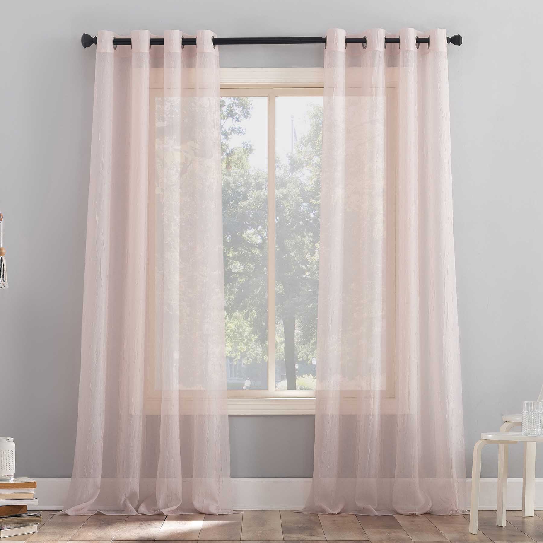 Erica Blush Grommet Sheer Curtain Panel, 84"