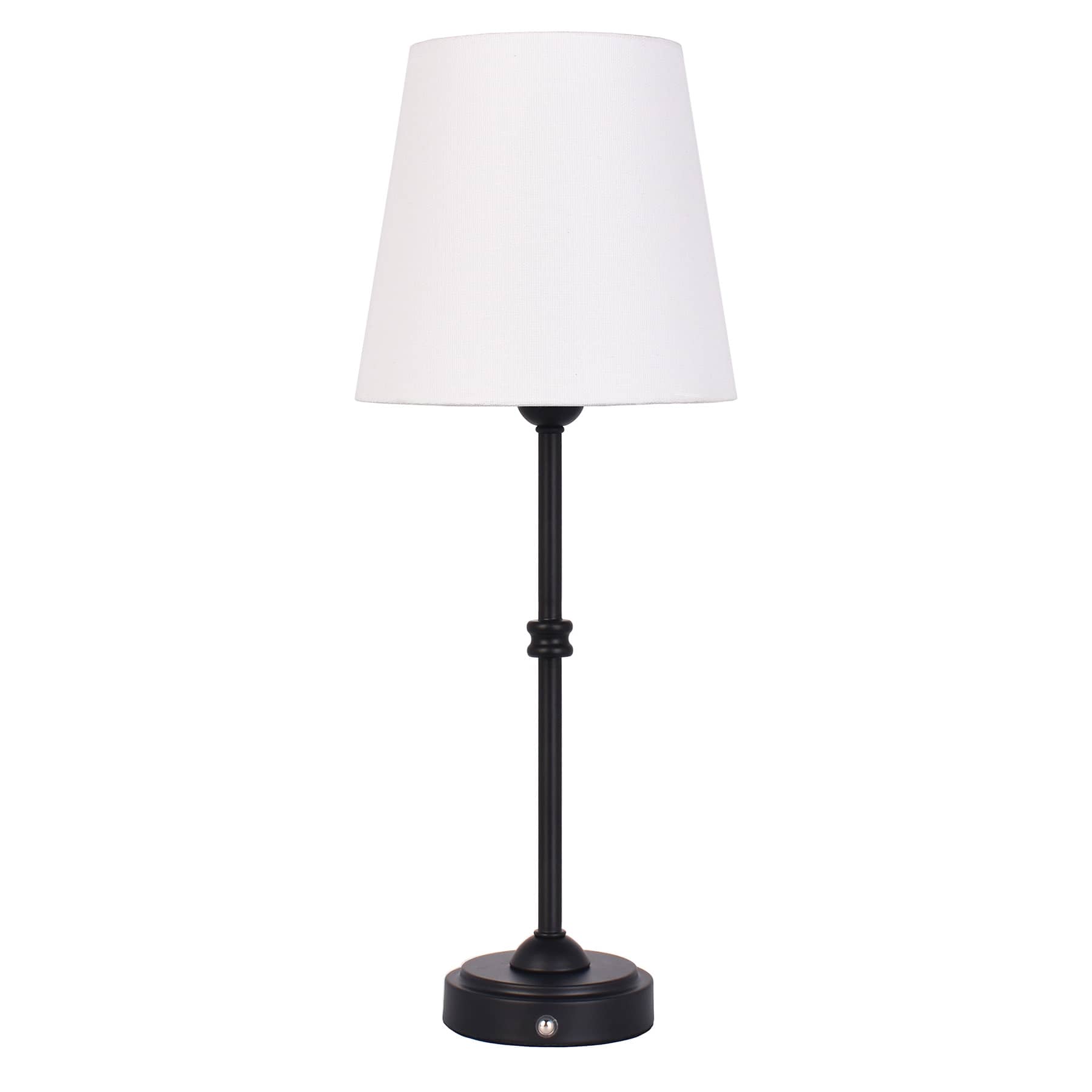 Black Touch Dimmer Rechargeable Buffet Small Table Lamp with Shade, 18"