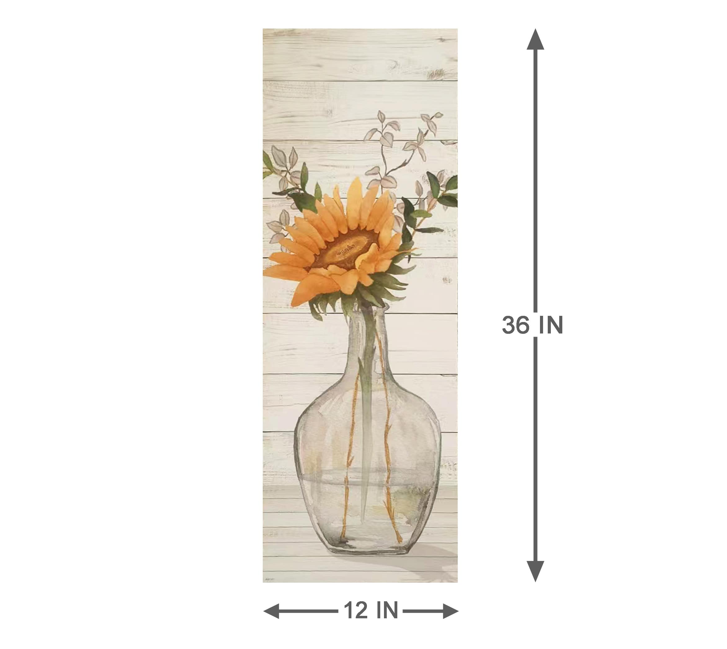 Sunflower Canvas Wall Art, 12x36