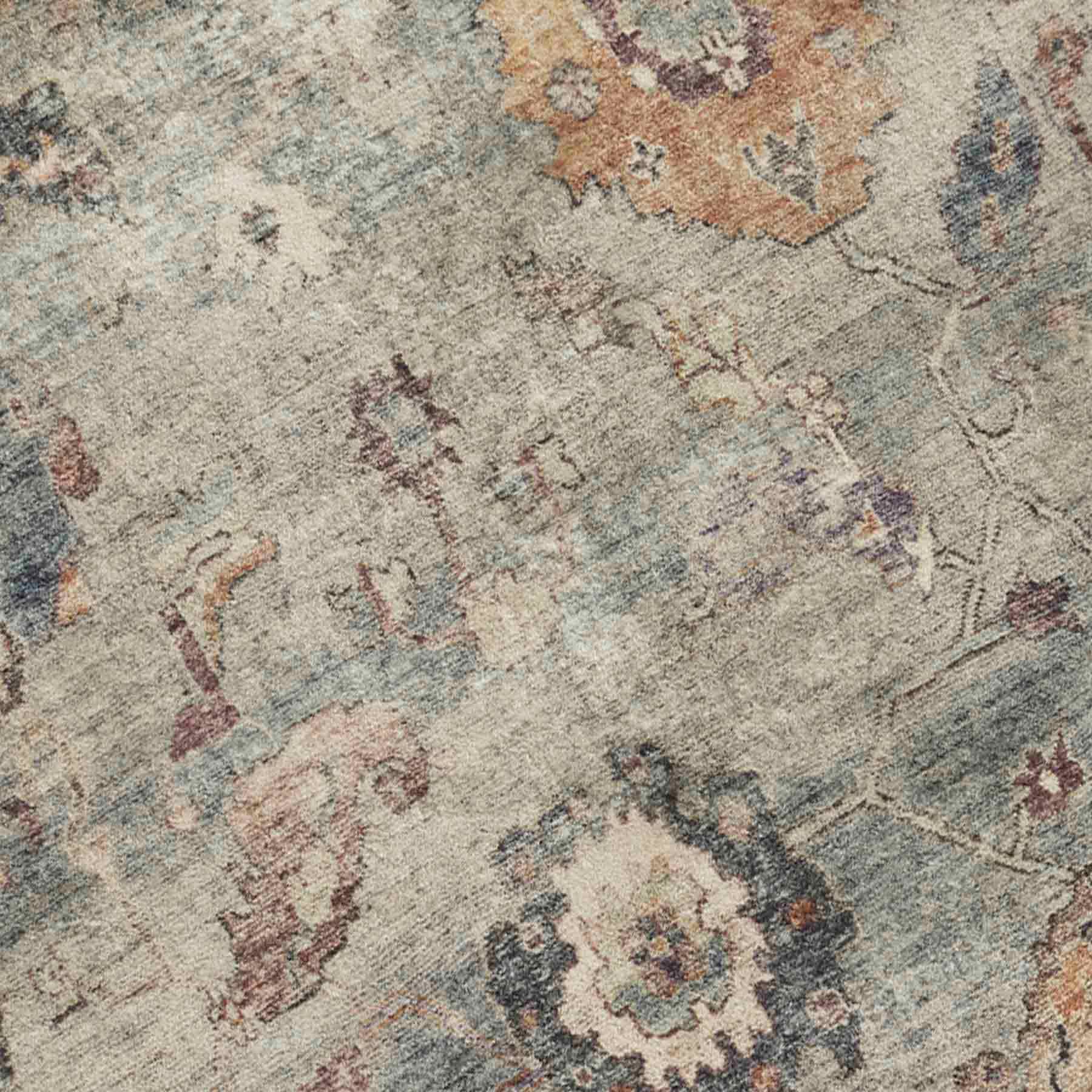 Rover Olive Green Floral Printed Chenille Washable Accent Rug, 27x45
