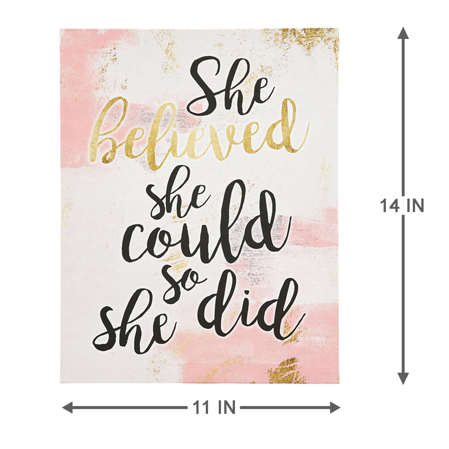 She Believed She Could so She Did Canvas Wall Sign, 11x14