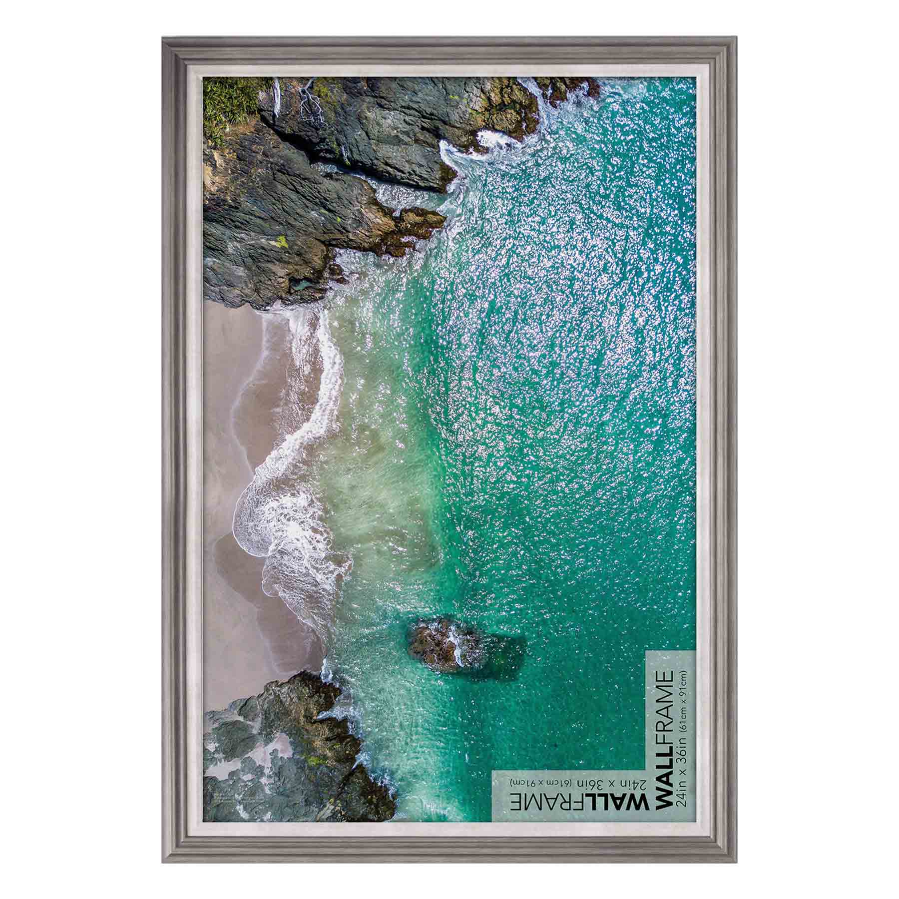 Grey & White Inner Poster Wall Frame, 24x36